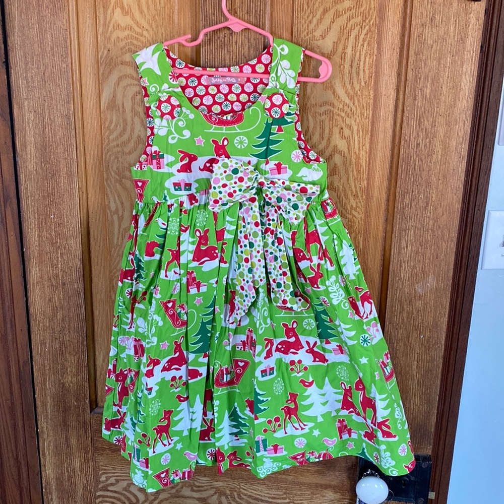 Nwot jelly the pug Christmas dress size 8 “Holiday Puffy #46”